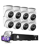 Akinguar 4K PoE Überwachungskamera Aussen Set, 8CH Videoüberwachung mit...