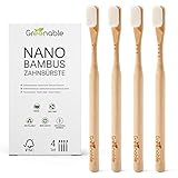 Greenable ® Nano Zahnbürste aus Bambus [4er Set] – 20.000 Extra weiche...