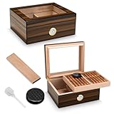 Humidor Zedernholz Humidor aus Zedernholz mit Luftbefeuchter und Hygrometer...
