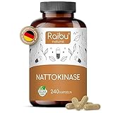 Raibu Nattokinase Kapseln hochdosiert 240 Kapseln je 100 mg (20.000 FU/g) -...