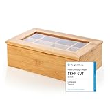 Lumaland Cuisine Teebox aus Bambus mit 8 Fächern 26 x 16 x 9 cm |...