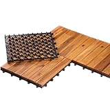 1m² Holzfliesen Terrassenfliesen Holz Fliesen Mosaik 30x30 cm - 11 STK...