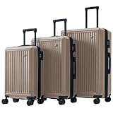 3 Teiliger Trolley Hartschalen-Koffer Rollkoffer Reisekoffer Handgepäck 4...