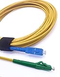 Elfcam® -20m LWL Glasfaser-Kabel LC/APC auf SC/UPC Stecker, Simplex...