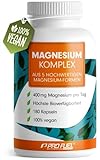 Magnesium Komplex 180 Kapseln, 400 mg elementares Magnesium pro Tag, 5...