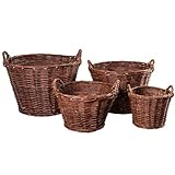 Weidenkorb 7-GRÖßE Kaminholzkorb Kartoffelkorb Obstkorb Füllkorb Kiepe...