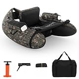 LEADZM Camouflage Aufblasbares Schlauchboot, Angelboot mit Pumpe,...