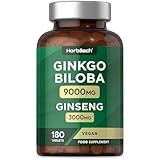 Ginkgo Biloba und Ginseng Tabletten | Ginkgo 9000 mg & Koreanische...