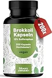 Brokkoli Kapseln - 200x Sulforaphan Hochdosiert - 1000mg pro Tagesportion -...