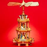 SIKORA Klassische Holz Weihnachtspyramide mit 3 Etagen Pyramide Weihnachten...