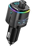 NULAXY FM Transmitter für Auto, Bluetooth V5.0 mit QC3.0 & 7 LED...