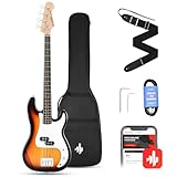 Donner E-Bass Gitarre Anfänger Set, 4 Saiten P-Stil Bass Gitarren in...