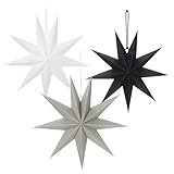 Nordstern Papier Stern 3er Set -Weihnachtsdeko für Fenster -...
