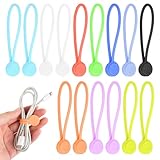 15 Stück Wiederverwendbare Magnetische Kabelbinder, 19cm Silikon...