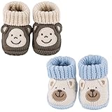 LACOFIA 2 Paare Neugeborene Gestrickt Babyschuhe Weiche Baby Jungen...