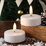 LED Maxi Teelichter mit flackernder 3D Flamme - Batteriebetrieb - Timer -...