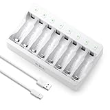 EBL Akku Ladegerät für AAA AA NI-MH, NI-CD Akkus 8 Fach Batterie...