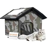 WHDPETS Katzenhaus Outdoor, Katzenhöhlen Für Draußen Winterfest...