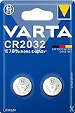 VARTA Batterien Knopfzelle CR2032, 2 Stück, Lithium Coin, 3V,...