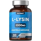 L-Lysin Hochdosiert Tabletten 2000mg | 365 Vegan Stk | 1000mg pures L Lysin...