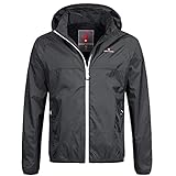 Höhenhorn 5D14 Rigi Herren Regen Jacke Weißer Zipper Schwarz Gr L