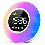 HERMIC Wecker Digital, Kinderwecker mit Nachtlicht, 12 White Noise, 2...