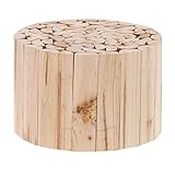 Relaxdays Blumenhocker, Holz, rund, naturbelassen, für Blumentöpfe,...