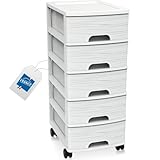 Schubladenschrank mit Rollen Rollcontainer mit 5 Schubladen Rollschrank aus...
