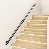 Schwarze Metalltreppe il – Wandmontiertes rutschfestes Geländer für...