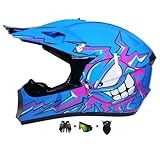 Motocross Fullface MTB Helm Kinder, ABS-Schale, Kinder Motocross Helm, Dirt...