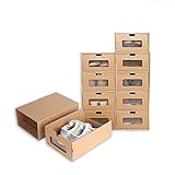 Nisorpa Kraftpapier Schuhkarton 10er Boxen-Set mit Sichtfenster & Schublade...