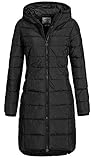 Eight 2 Nine Damen Steppmantel LETN-039 Lange Stepp-Jacke mit Kapuze black...