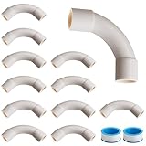 Nasxkji M32 Rohrbogen 90° 12 Stück Installationsrohr mit 2 Stück...