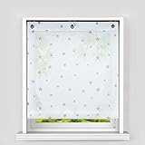 Heichkell Voile Ösen Raffrollo Sterne Muster Transparente Raffgardine mit...