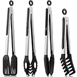4 Stück Küchenzange, 22,9cm und 30,5cm Kochzange 315℃ Hitzebeständige...