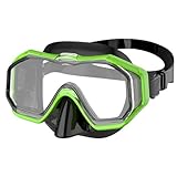 Schwimmbrille mit Nase | Gehärtetes Glas Anti-Fog Schnorchelbrille -...