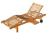 ALEOS. echt Teak Sonnenliege Gartenliege Strandliege Holzliege Holz...