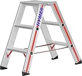 Hymer Stufenstehleiter 2x3 Sprossen (beidseitig begehbar, verstärkte...