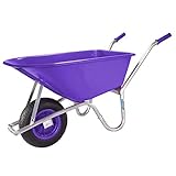 Gartenschubkarre 100L 250kg Tragkraft, Violette Bauschubkarre mit...