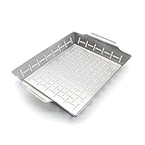 SANTOS Grillkorb/Gemüsekorb - Edelstahl - 35x24,2x5,6cm - Grillwok für...