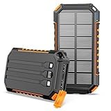 Solar Powerbank 27000mAh Riapow Tragbare Solar Ladegerät mit 3...