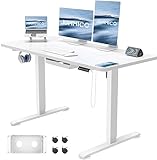 JUMMICO Höhenverstellbarer Schreibtisch 120x60 cm mit USB-Buchse und...