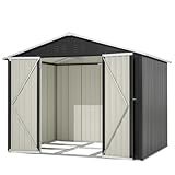 Geräteschuppen inkl. Metallfundament – Kompakter Gartenhaus aus Metall,...