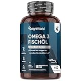 Omega 3 Öl Kapseln - 400 Weichkapseln - 1+ Jahr Vorrat - 1000mg Fischöl...