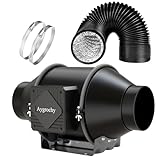 Aygrochy 100mm Rohrventilator mit Abluftschlauch, EC motor...