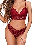 Avidlove Sexy Damen Dessous Set Spitze BH Unterwäsche und Slip...