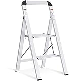 ﻿KINGRACK Leiter Aluminium, Trittleiter 2 stufen klappbar, leiter 2...