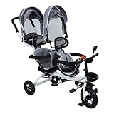 Doppelkinderwagen mit Tandemsitz und Sonnenverdeck – Leichter...