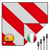 WDKXCN Warntafel, 2 in1 Warntafel Italien Spanien mit 4 Spannseile, 50 x 50...