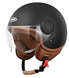 YEMA Helmet Jethelm DW-631 Moped Scooter ECE 3/4 Halbhelm für Herren Damen...